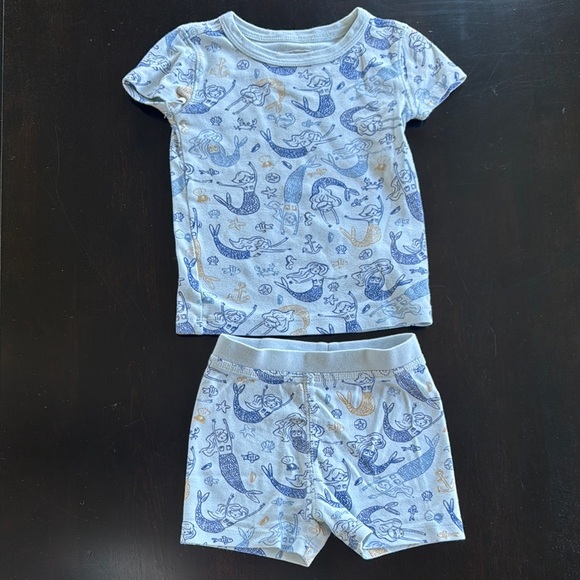 Crewcuts Blue and White Pajama Set with Ocean Print - Picture 1 of 3